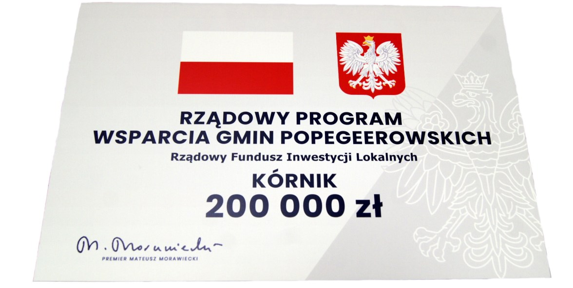 Wsparcie finansowe - czek na 200 tys. zł dla gminy
