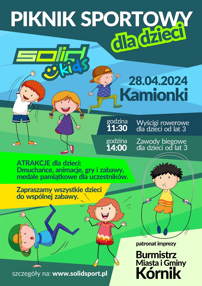 Plakat informacyjny - piknik sportowy dla dzieci SOLID Kids