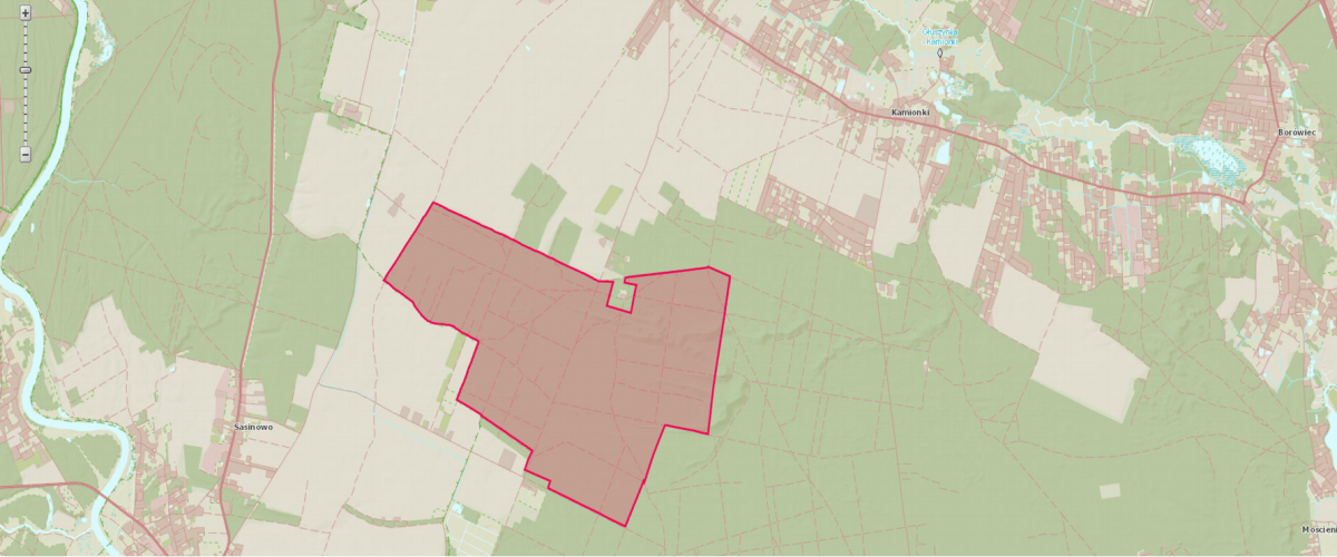 Mapa obszaru objętego okresowym zakazem wstępu do lasu