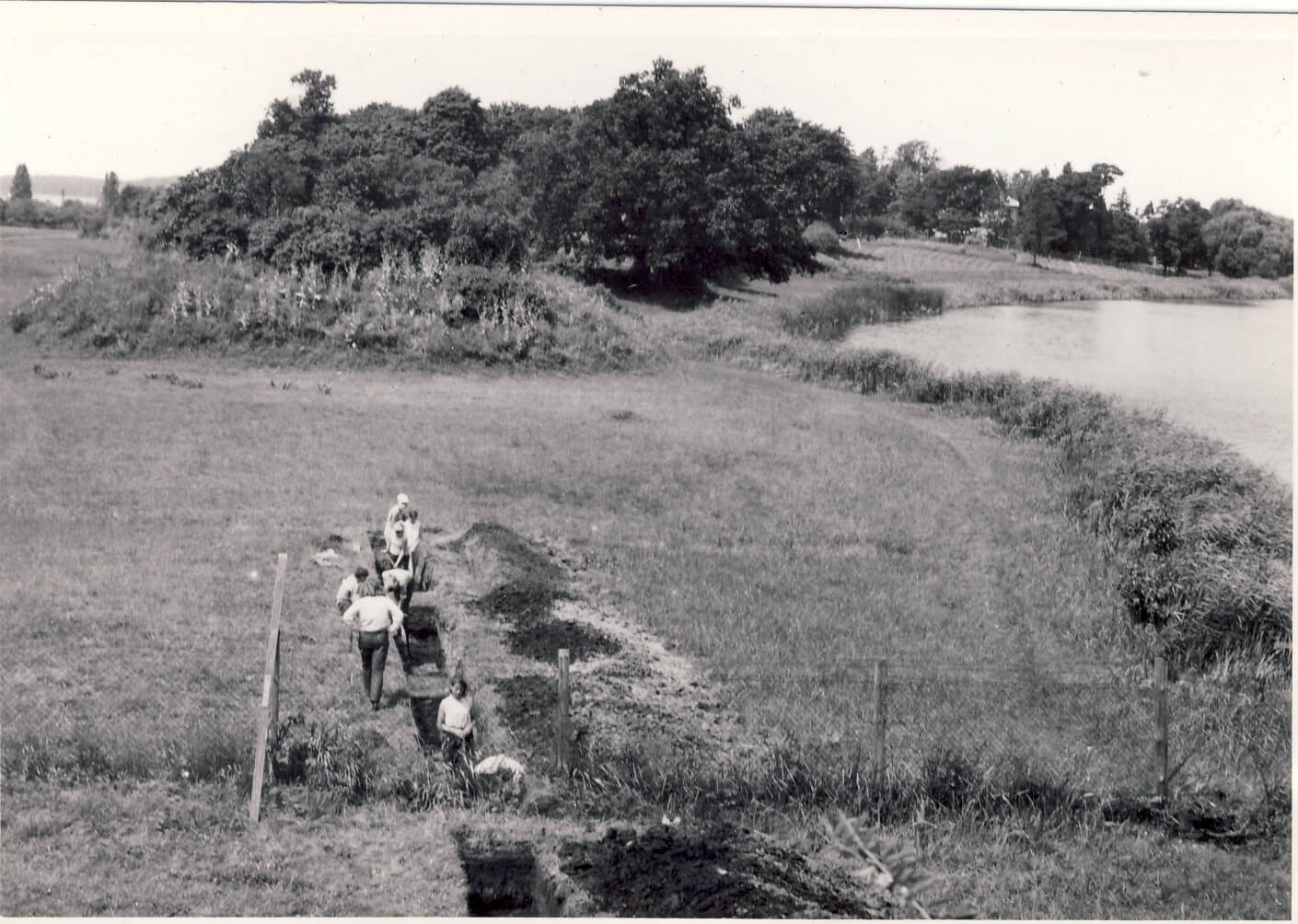 Półwysep Szyja wykop między grodem i stożkiem, 1966 rok
