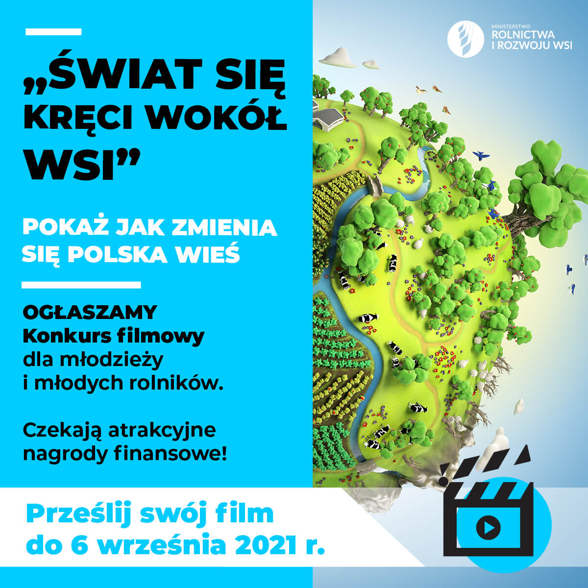 Plakat informujący o konkursie filmowym