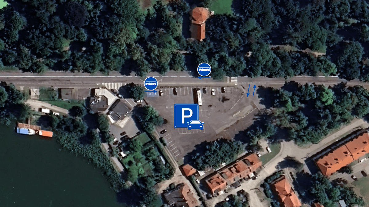 Mapa ze wskazaniem parkingu typu P&amp;R w Kórniku