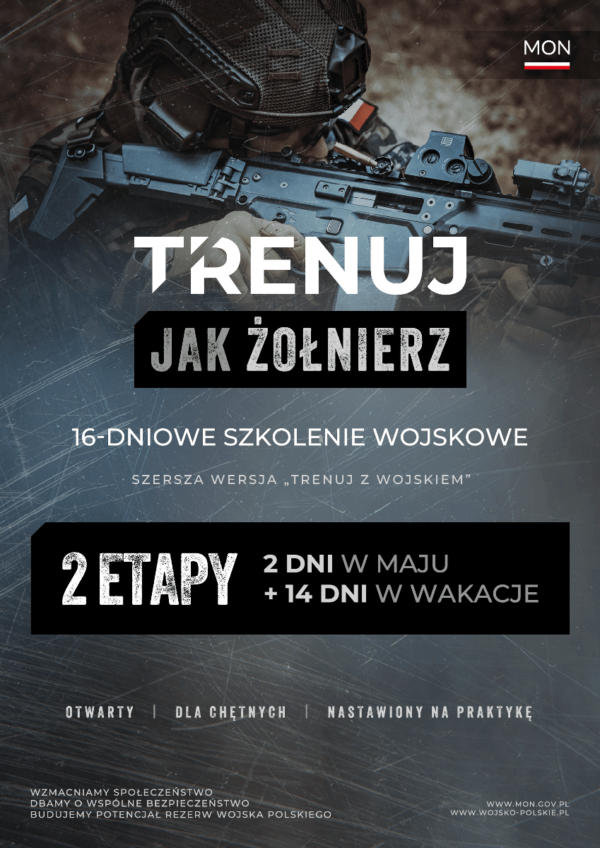 Plakat - trenuj jak żołnierz