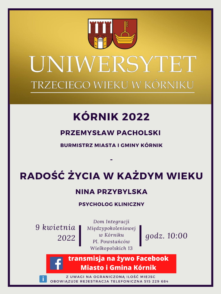 Plakat informacyjny Uniwersytetu Trzeciego Wieku