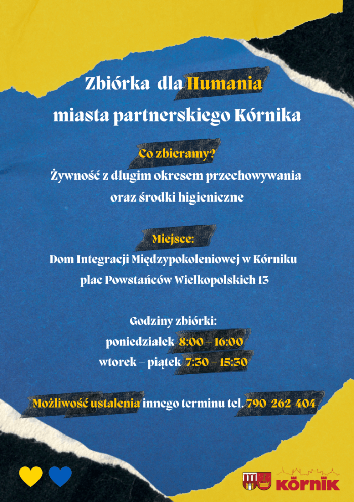 Plakat informacyjny o Zbiórce Charytatywnej dla Humania
