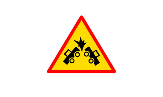 Znak drogowy - wypadek