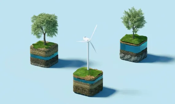 Elektrownia wiatrowa i drzewa