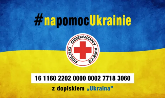 Flaga Ukrainy i nr konta do pomocy