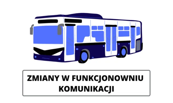 Autobus i komunikat i zmianach w funkcjonowaniu komunikacji
