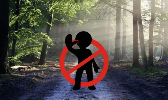 Baner informacyjny zakaz wstępu do lasu