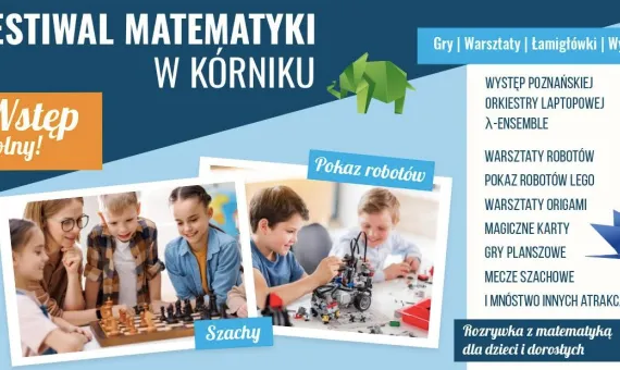 Plakat informujący o festiwalu matematyka w Kórniku