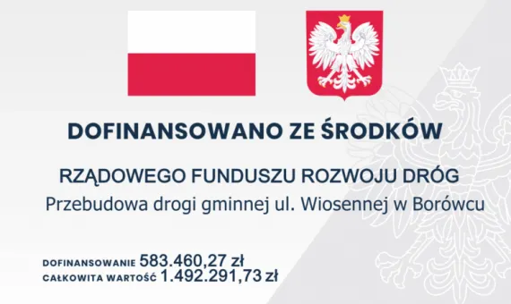 Tablica informacyjna - ul. Wiosenna w Borówcu