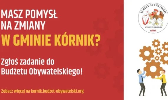 Baner promocyjny - składanie wniosków do Budżetu Obywatelskiego Gminy Kórnik