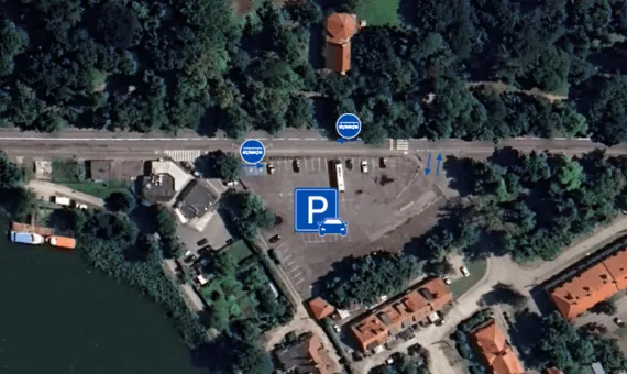 Mapa ze wskazaniem parkingu typu P&R w Kórniku