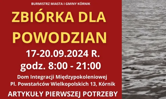 Baner zbiórki dla Powodzian