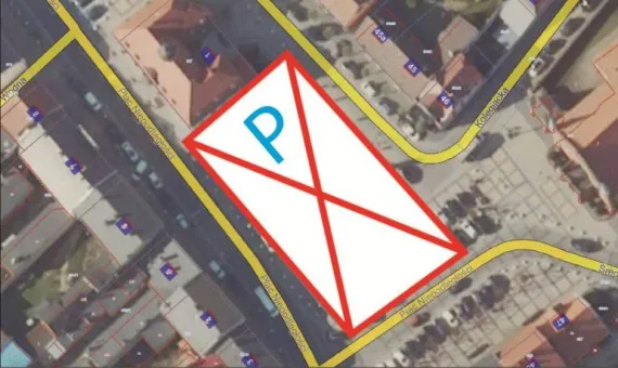 Informacja graficzna o zamknięciu parkingu
