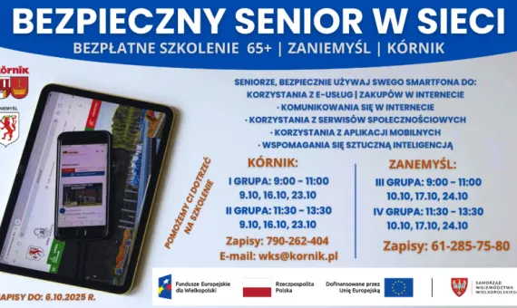 Baner promocyjny Bezpieczny senior w sieci