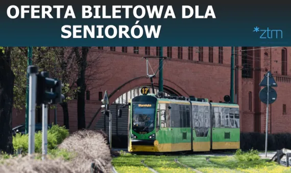 Baner promujący ofertę biletową ZTM dla seniorów