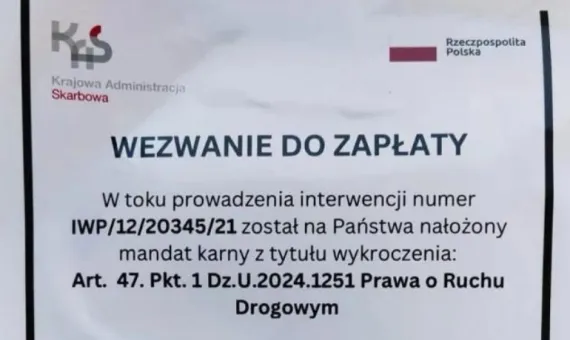 Fałszywa ulotka wezwania do zapłaty
