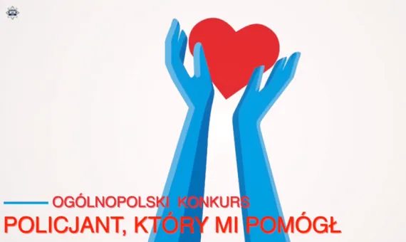 Baner informacyjny konkursu "Policjant, który mi pomógł"