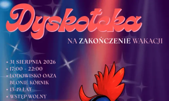 Baner promujący dyskotekę na zakończenie wakacji