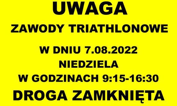 Utrudnienia w ruchu baner - Kórnik triathlon 2022