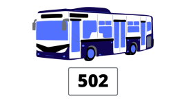 Autobus, tabliczka linii 502