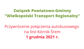 Komunikat o przywróceniu połączenia autobusowego Kórnik-Śrem