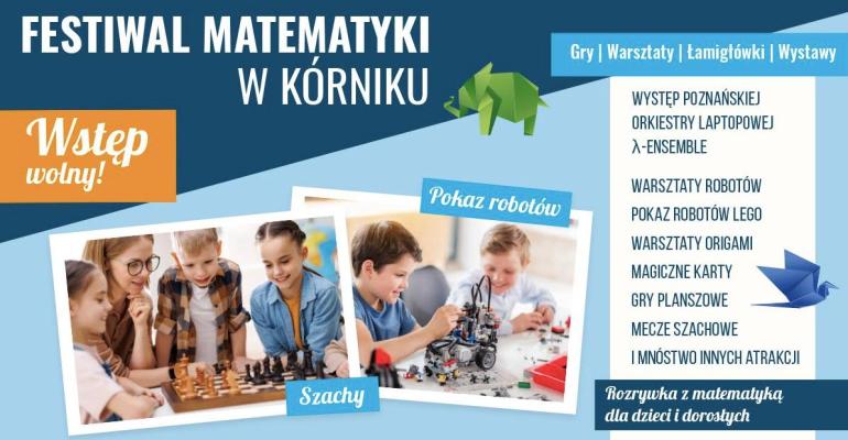 Plakat informujący o festiwalu matematyka w Kórniku