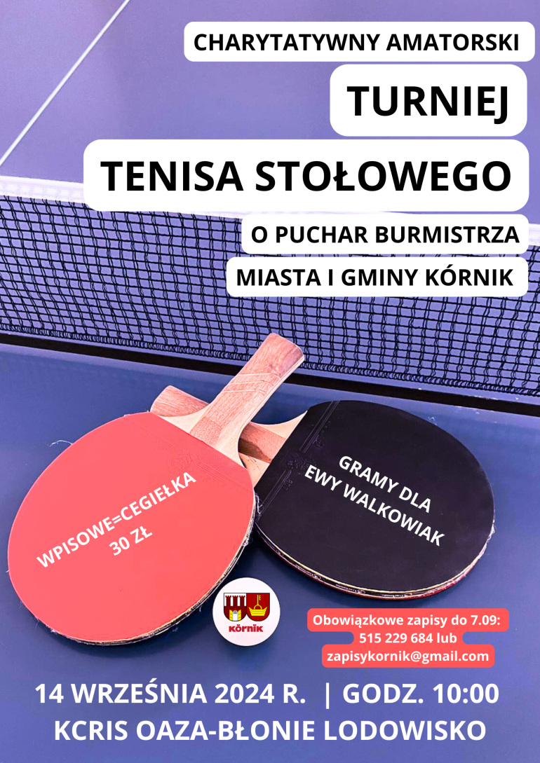 Plakat Turnieju Tenisa Stołowego