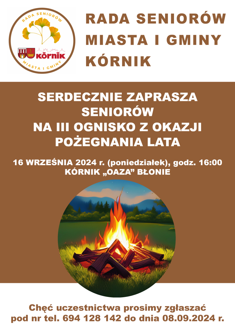 Plakat promujący III ognisko z okazji pożegnania lata