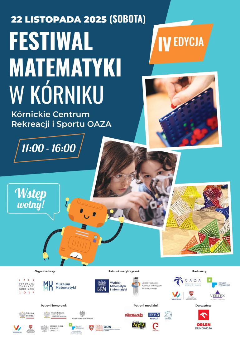 Plakat Festiwalu Matematyki w Kórniku