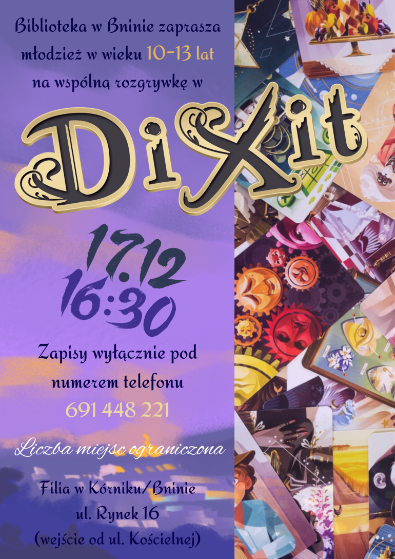 Plakat spotkania z grami planszowymi dla młodzieży