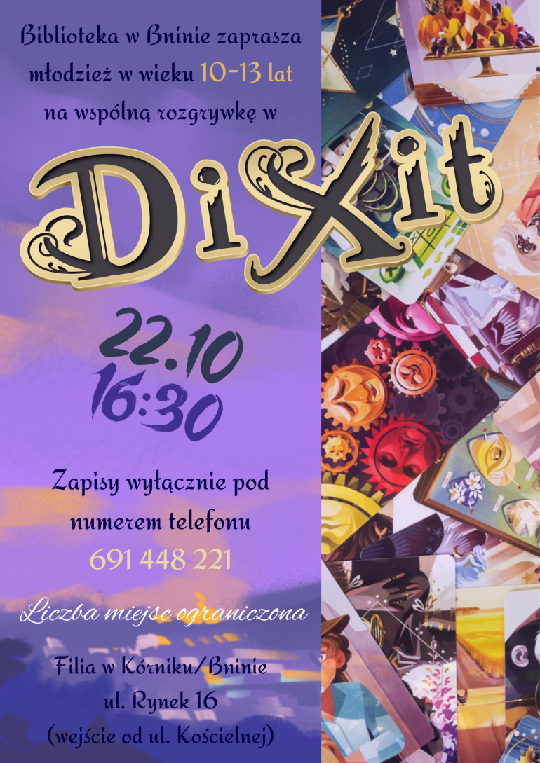 Plakat spotkania z grami planszowymi dla młodzieży
