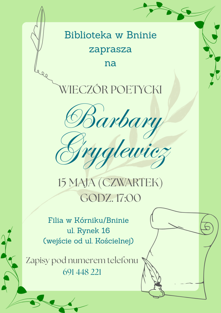 Plakat wieczoru poetyckiego