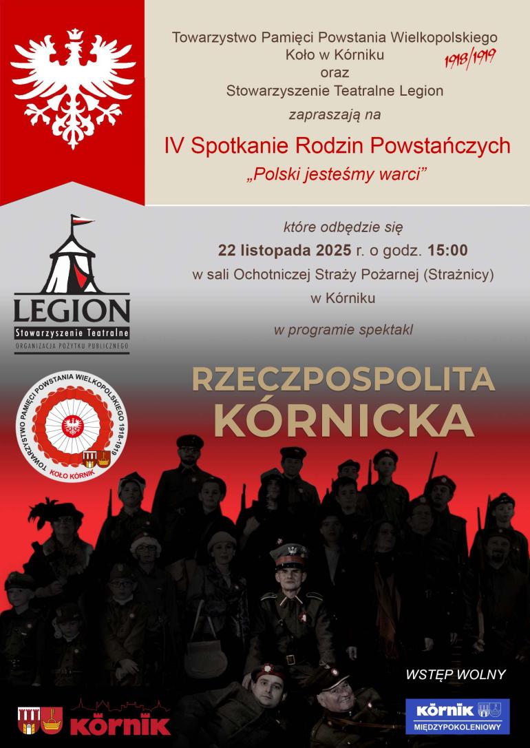 Plakat IV Spotkania Rodzin Powstańczych w Kórniku